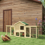 Pawhut Wood Chicken Coop Hens Cage Poultry House With Nesting Boxes Run
