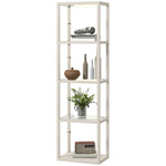 Led Floor Lamp With Glass Shelves, Dimmable Room Lamp | Oak