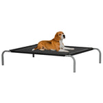 Pawhut Cooling Pet Bed Elevated Dog Bed With Non-slip Pads For Large Medium Dogs | Black
