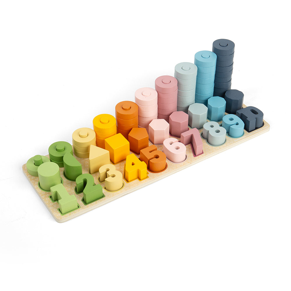 1-10 Wooden Counting Puzzle Board - 78 Pieces