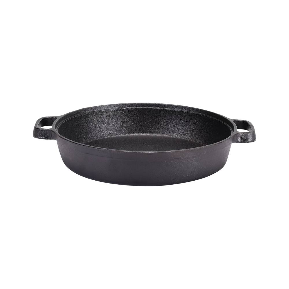 23cm/32cm Dia Black Pre-seasoned Cast Iron Pan | Large | Black
