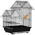 Metal Bird Cage, With Plastic Perch, Swing Ring, Handle, 39 X 33 X 47cm