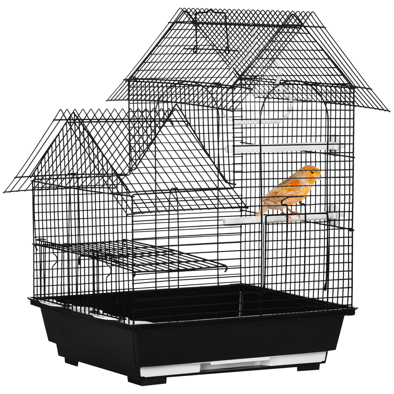 Metal Bird Cage, With Plastic Perch, Swing Ring, Handle, 39 X 33 X 47cm