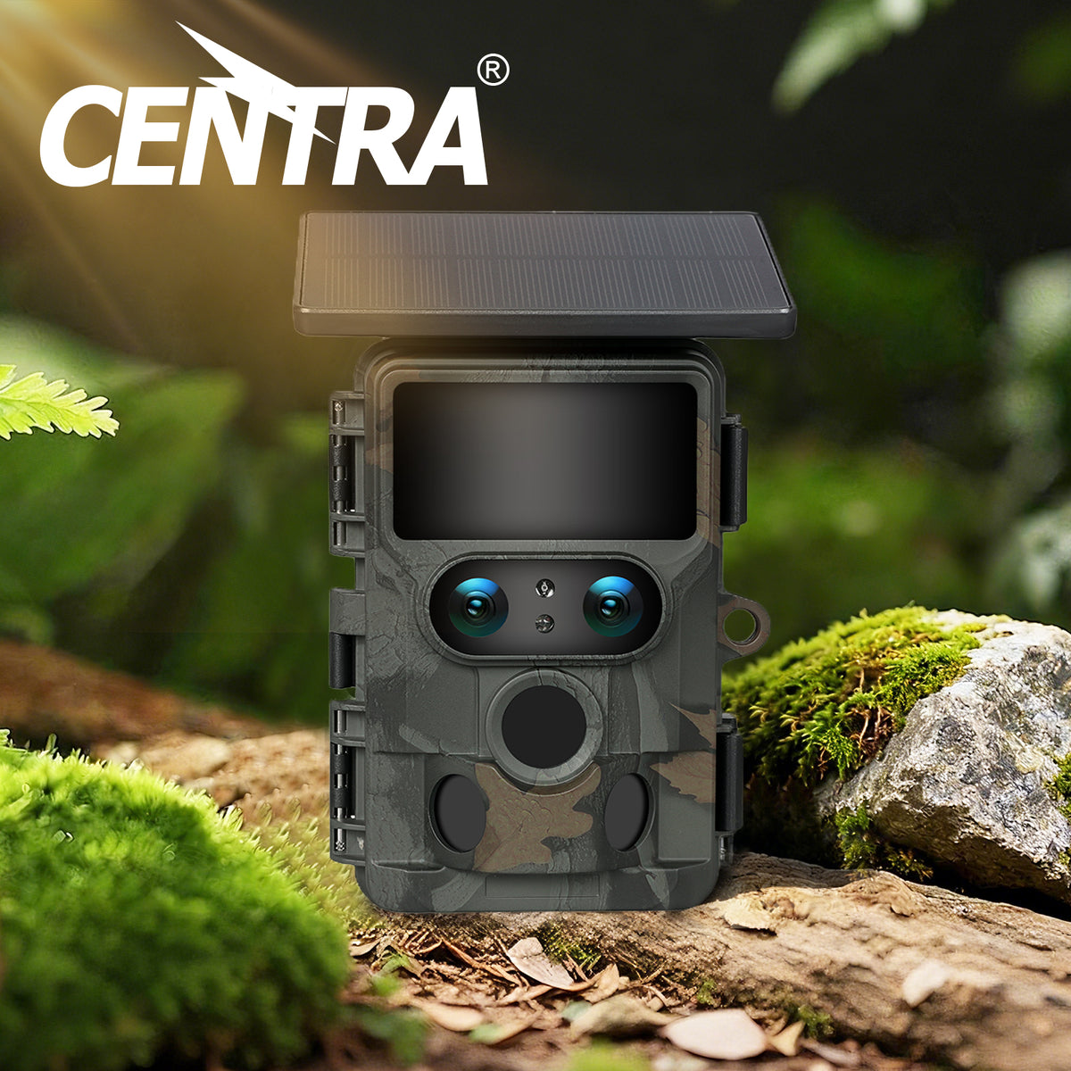 Solar Trail Camera 4k Dual Lens Wifi Bluetooth Night Vision 32gb Card | Camouflage