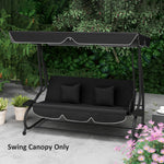 Waterproof Garden Swing Canopy Replacement 3 Seater | Black