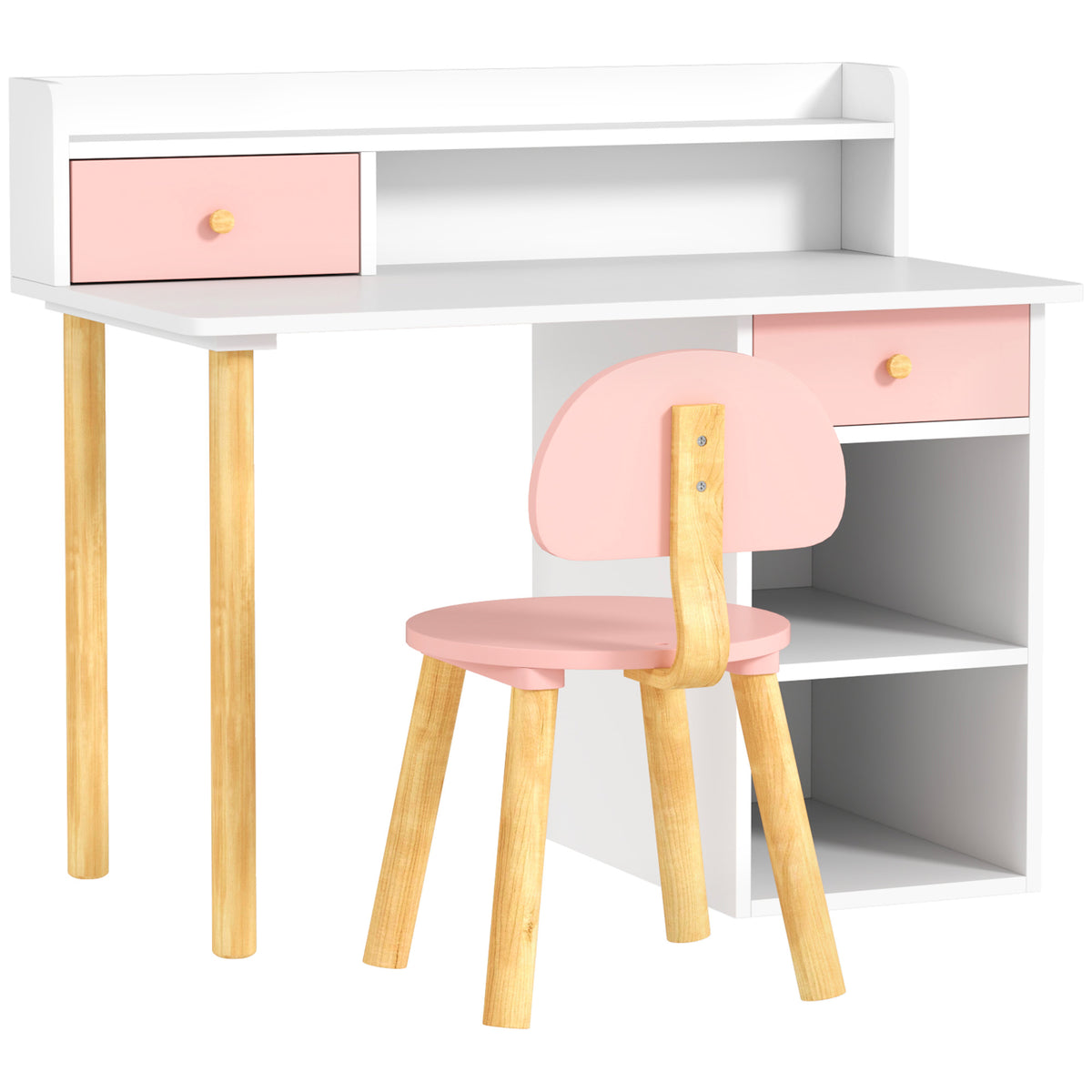 Kids Desk And Chair Set For Studying, Reading, Drawing | Pink