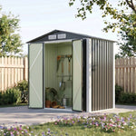 Breeins 6 X 4ft Lockable Metal Outdoor Storage Shed with Apex Roof, Double Hinge Doors & Air Vents, Weather-Resistant Garden Tool Storage House