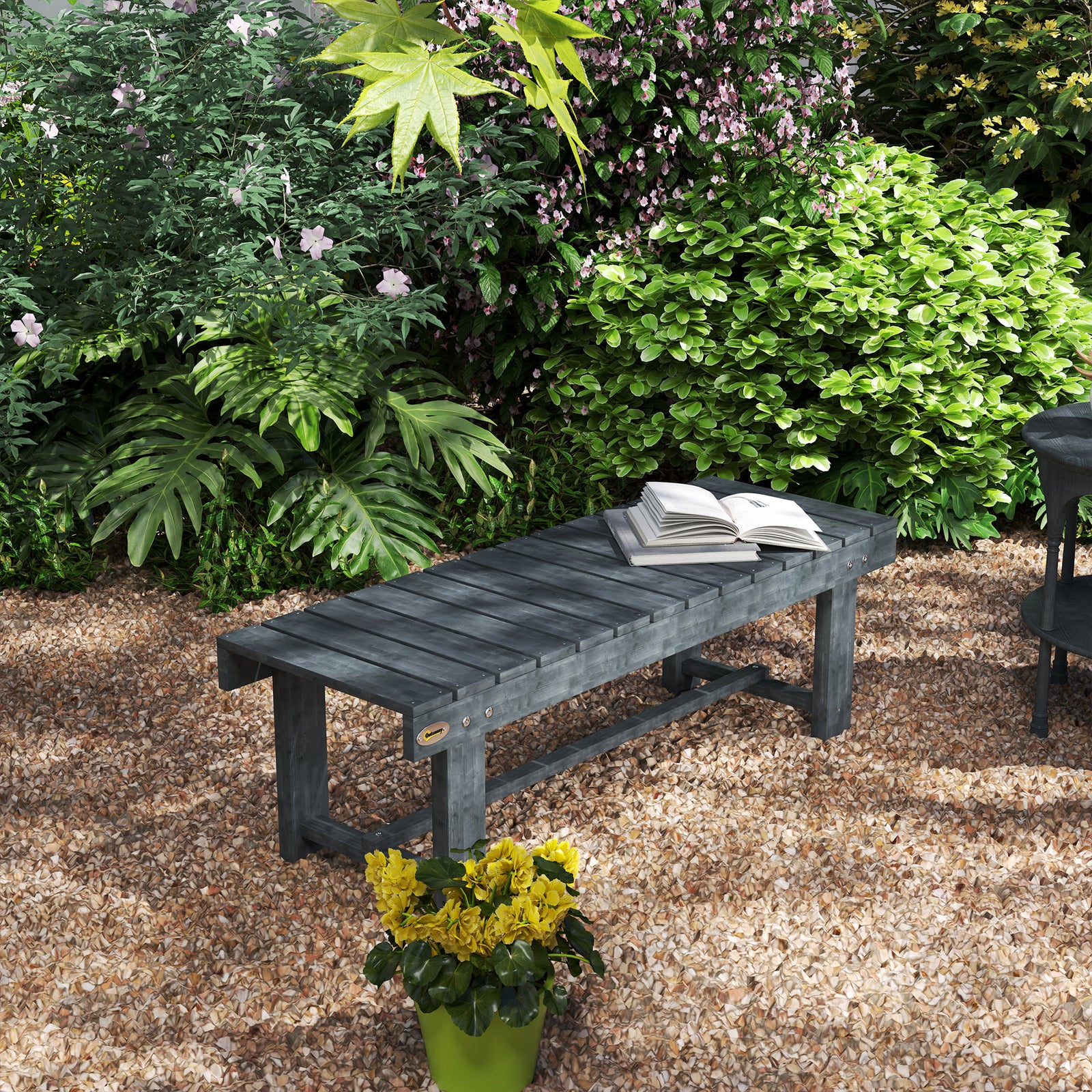 1 Piece 2-seater Wooden Fir Garden Bench