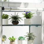 4 Tier Lean-to Mini Greenhouse W/ Reinforced Pe Cover | Gray