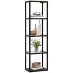 Led Floor Lamp With Glass Shelves, Dimmable Room Lamp | Black