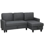 Fold-out Convertible Sofa Bed With Removable Covers | Charcoal Grey