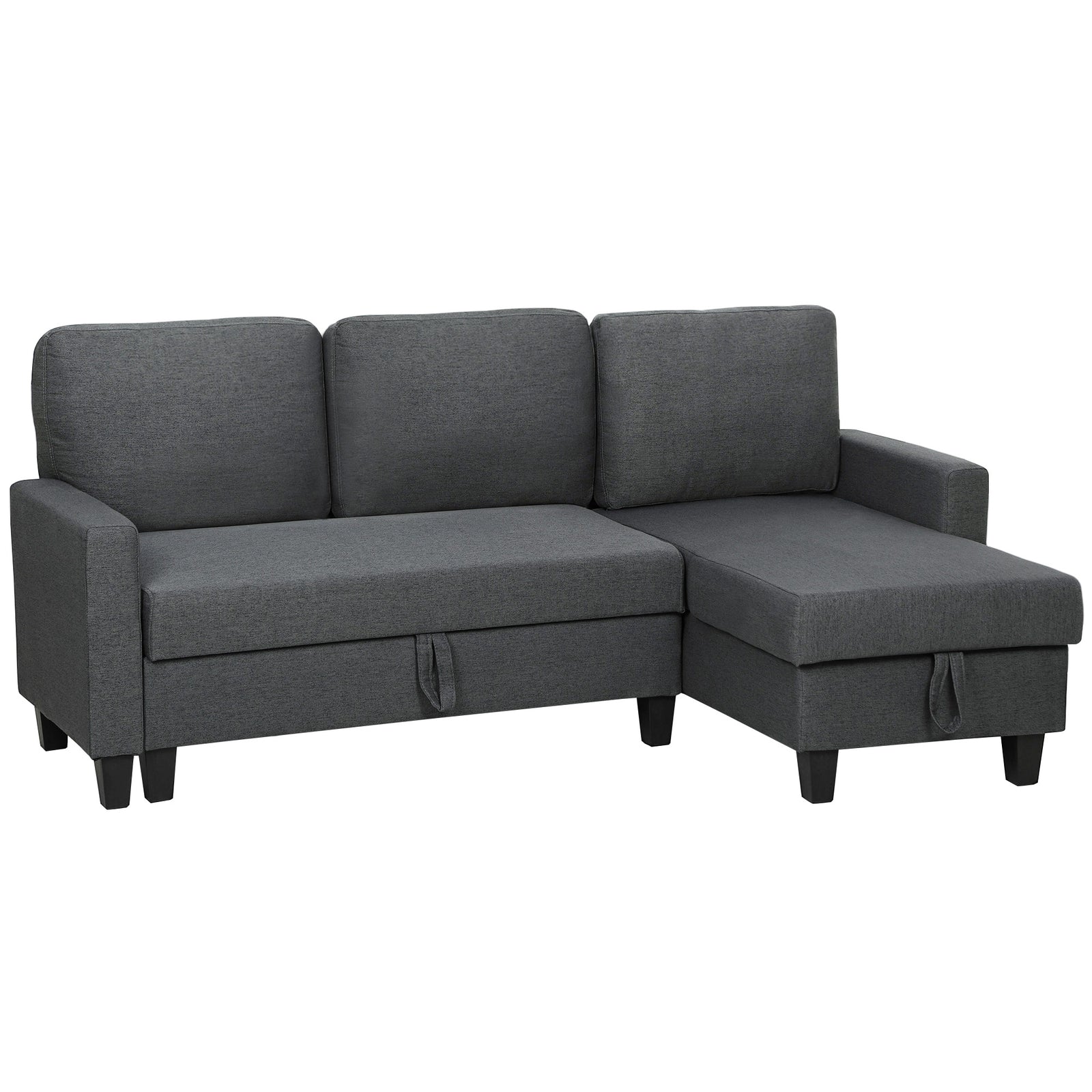 Fold-out Convertible Sofa Bed With Removable Covers | Charcoal Grey