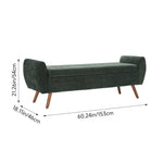 Chenille Upholstered Storage Bench – Extra Long Entryway Bench With Hidden Compartment, 153 X 46 X 54 Cm | Green