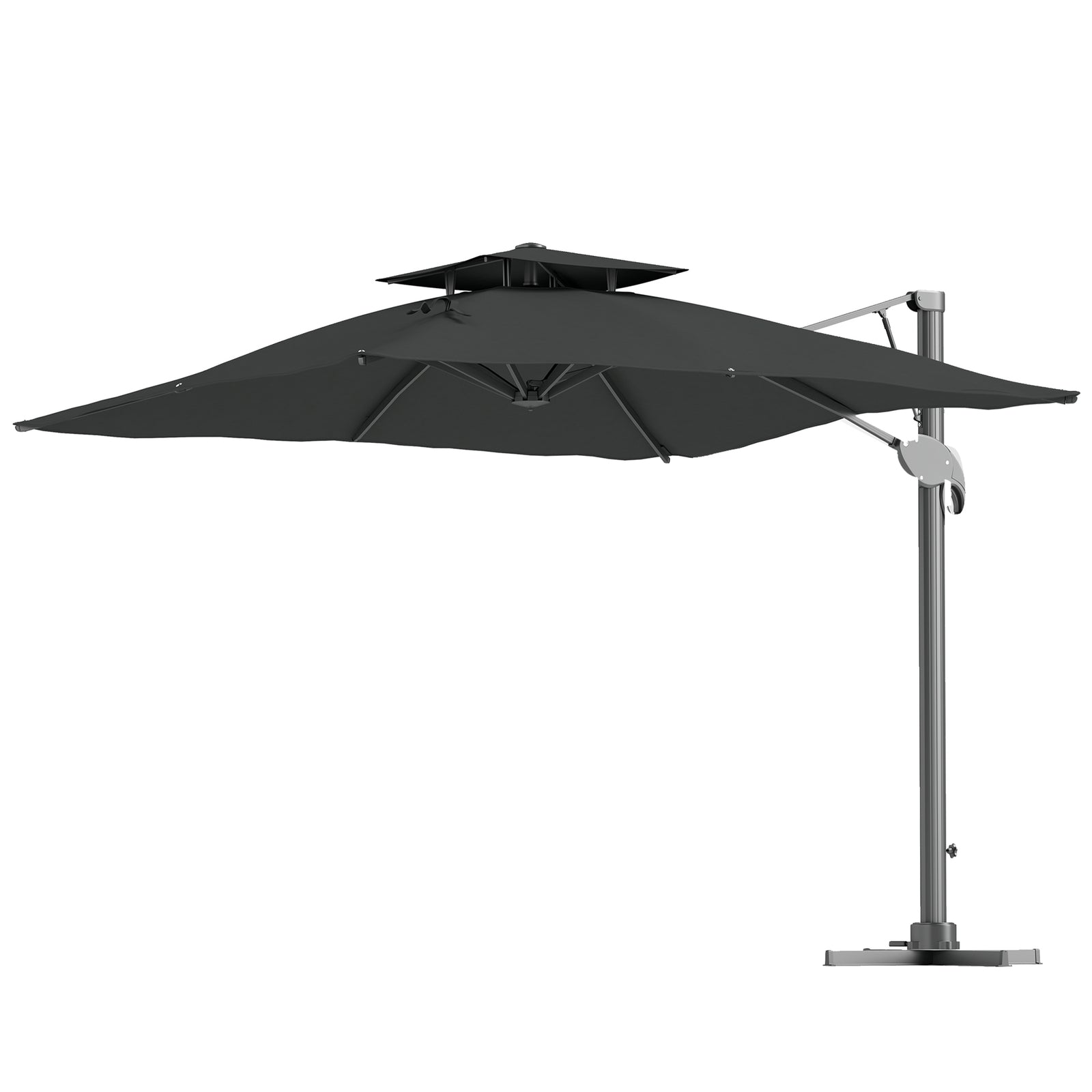 3m Cantilever Parasol W/ Hydraulic, Dual Top, Base