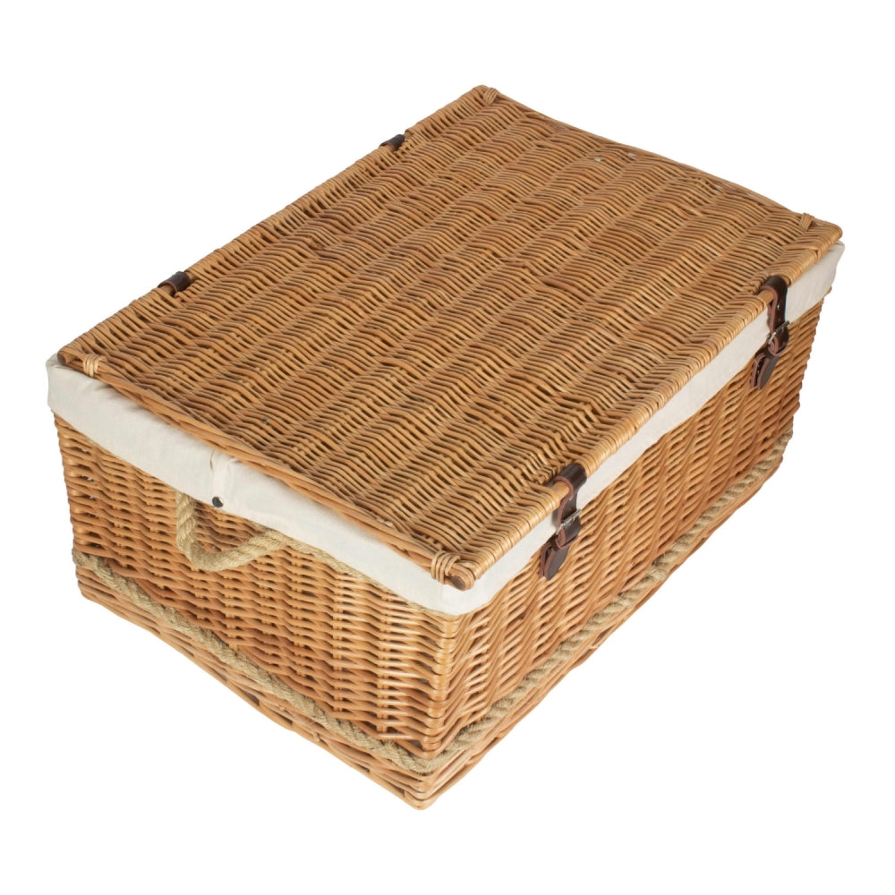 Wicker 72cm Rope Handled Trunk Picnic Basket | White