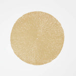HOMESCAPES Set Of 4 Round Decorative Gold Placemats