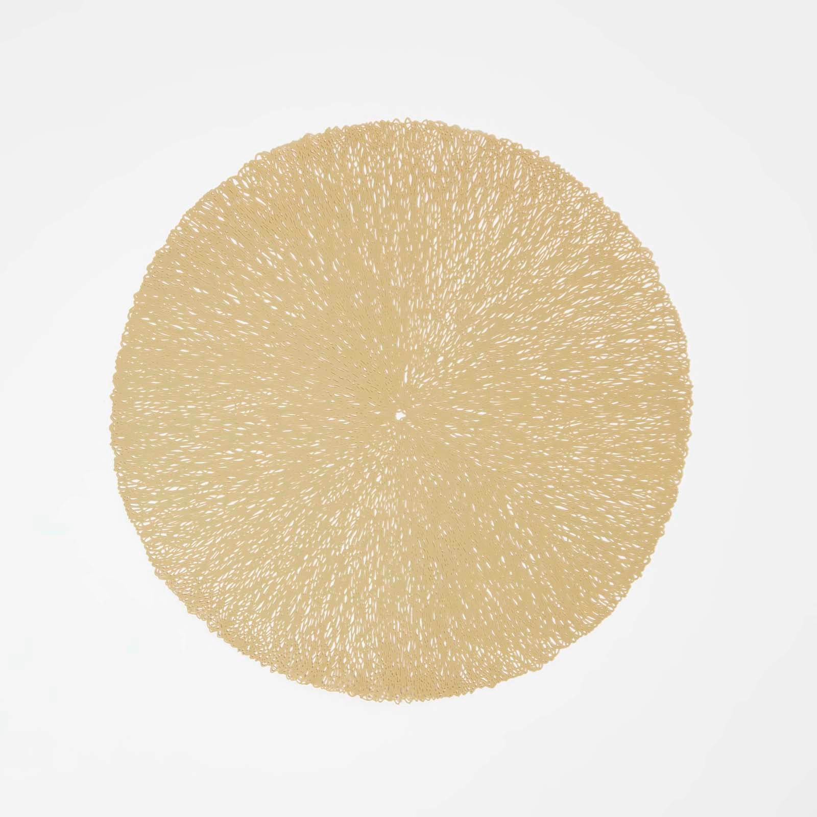 HOMESCAPES Set Of 4 Round Decorative Gold Placemats