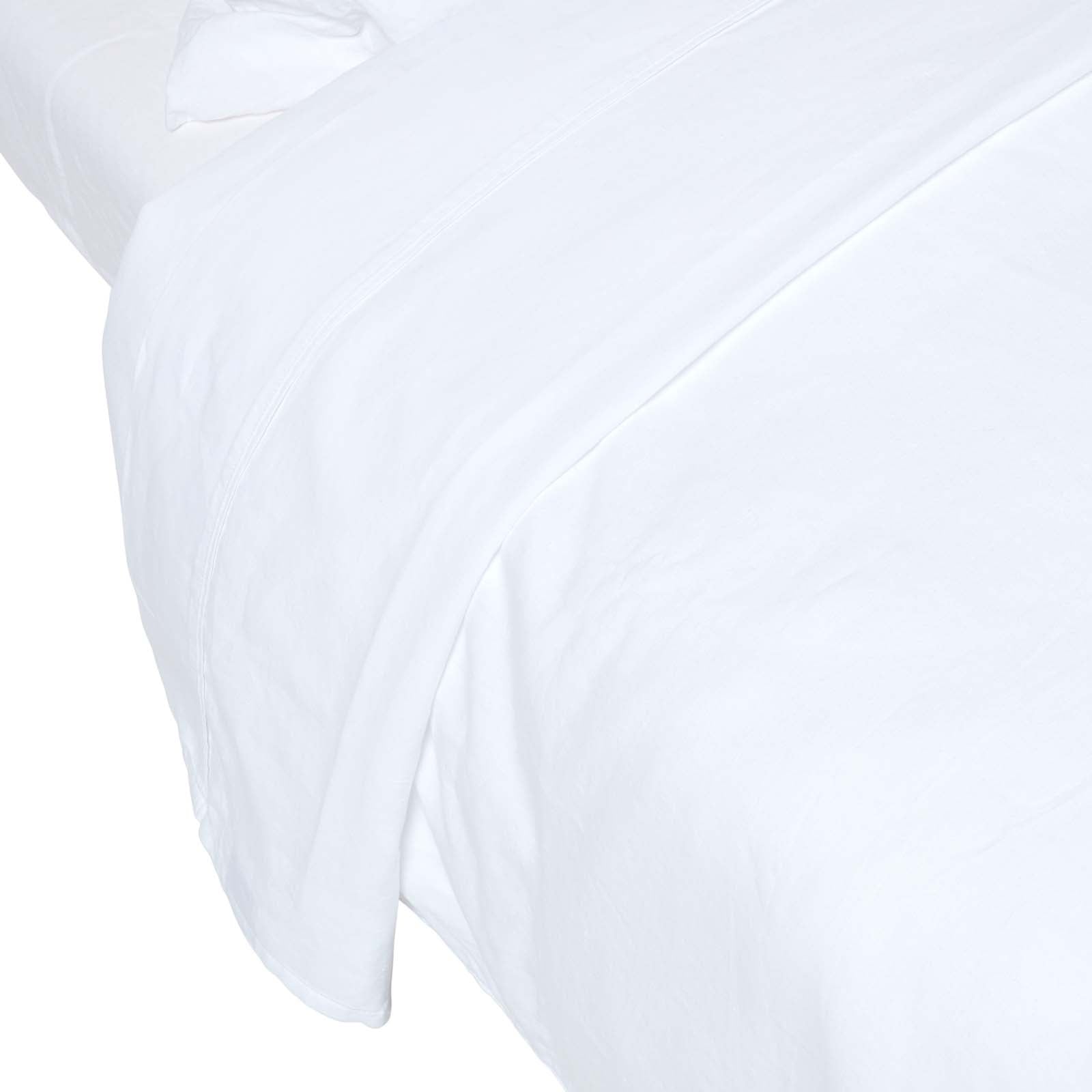 Luxury Linen Flat Sheet | Super King | White