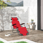 2 In 1 Outdoor Folding Sun Lounger W/adjustable Back, Pillow | Red