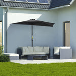 3m Half Round Parasol Balcony Shade | Black