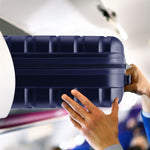 Set Of 3 Hard Shell Suitcase Cabin & Check In Cases With Tsa Lock - Overhead Cabin With Medium & Large Check-in Bag | Set of 3 | Navy Blue