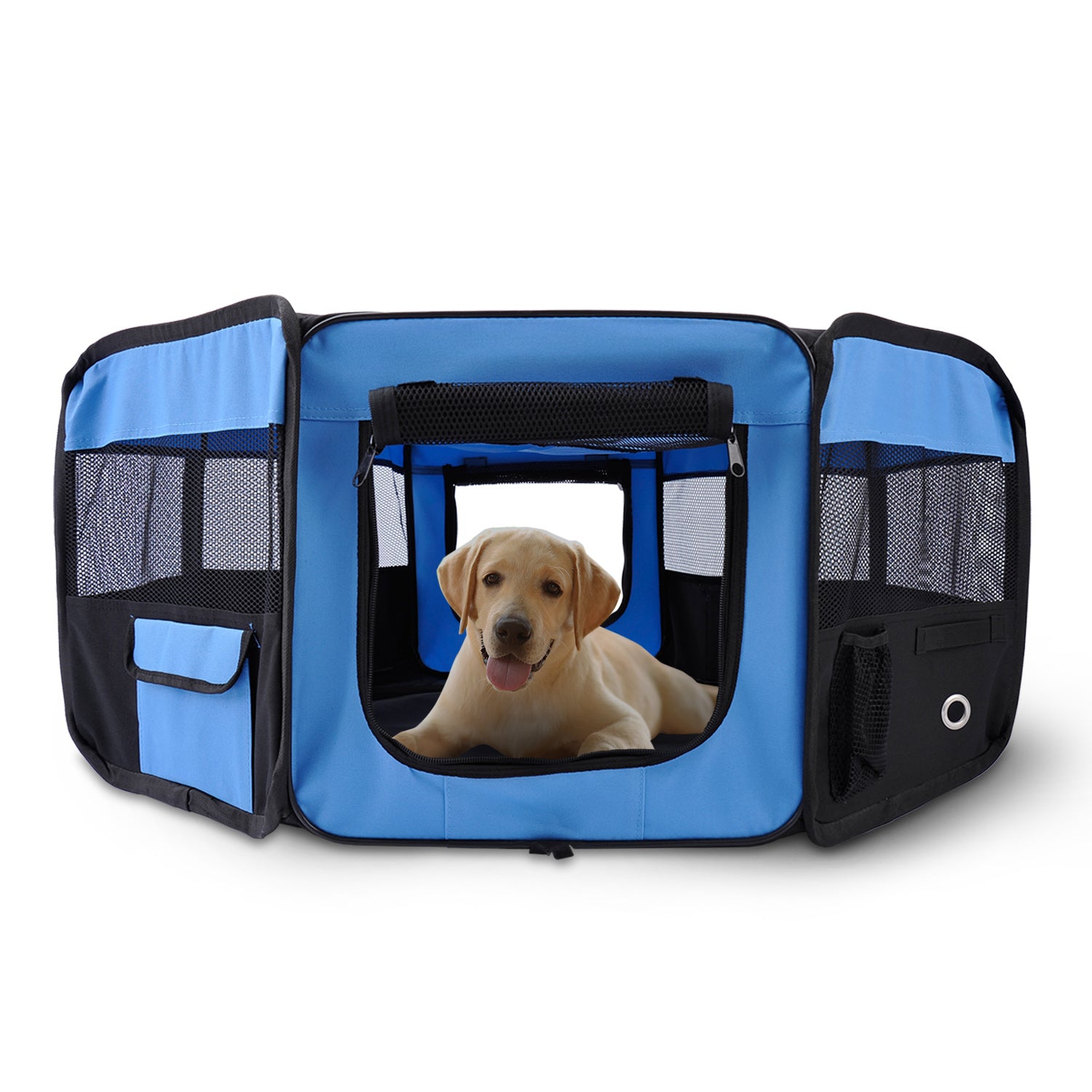 Fabric Pet Puppy Dog Cat Rabbit Pig Guinea Playpen Play Pen Run | Blue