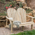 Premium Double Adirondack Garden Bench For Ultimate Relaxation | Natural