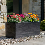 Zinc Galvanised Trough Planter | 100cm x 40cm x 40cm | Antique Silver