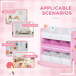 Storage Unit W/9 Removable Storage Baskets For Nursery Playroom | Pink
