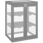 Mini Wood Greenhouse Cold Frame Plant Box (3 Types) | Dark Gray