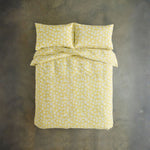 Lazy Daisy Cotton Duvet Set With Fresh Floral Printed Design | King | Yellow