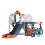 3-in-1 Toddler Slide, Swing, And Climber Playset With Toy Storage Indoor Playground Set For Kids Ages 1-4 | Blue