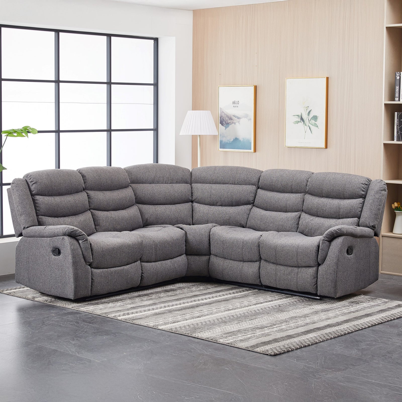 Loudon Fabric Reclining Corner Sofa | Corner | Dark Grey