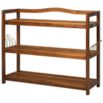 3-tier Shoe Rack Acacia Wood Shoe Storage Shelf Bedroom