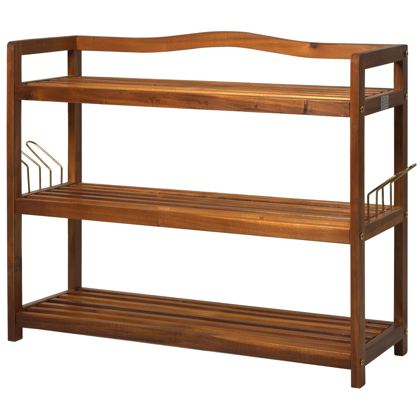 3-tier Shoe Rack Acacia Wood Shoe Storage Shelf Bedroom