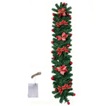 Pre-lit Artificial Christmas Garland | Red