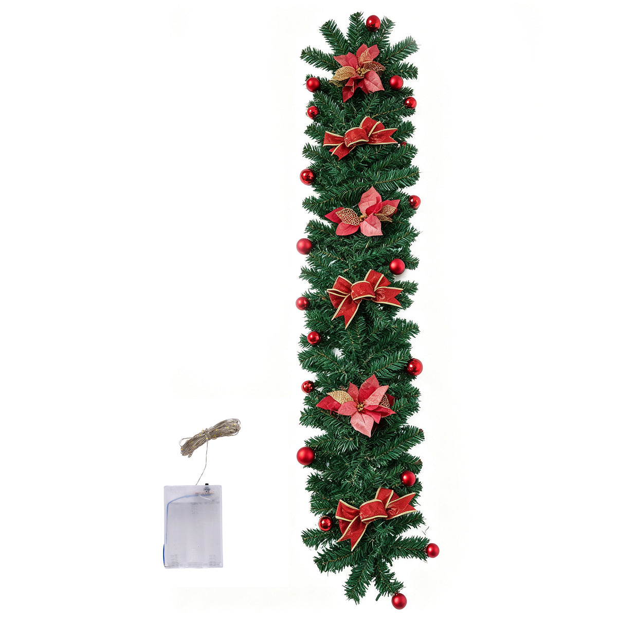 Pre-lit Artificial Christmas Garland | Red