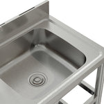 100cm/120cm W X 50cm D X 89.5cm H Bathroomdeco Stainless Steel One Compartment Sink With Shelves | Small