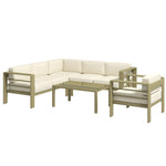 5 Pcs Garden Sofa Set W/ Cushions, Aluminium Furniture Sets | Gold