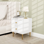 Modern Bedside Table With Drawer, Side Table With Metal Legs