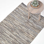 Denver Leather Woven Rug | 120cm x 180cm | Grey