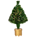 2/3ft Prelit Artificial Christmas Tree Fiber Optic | 2ft | Green