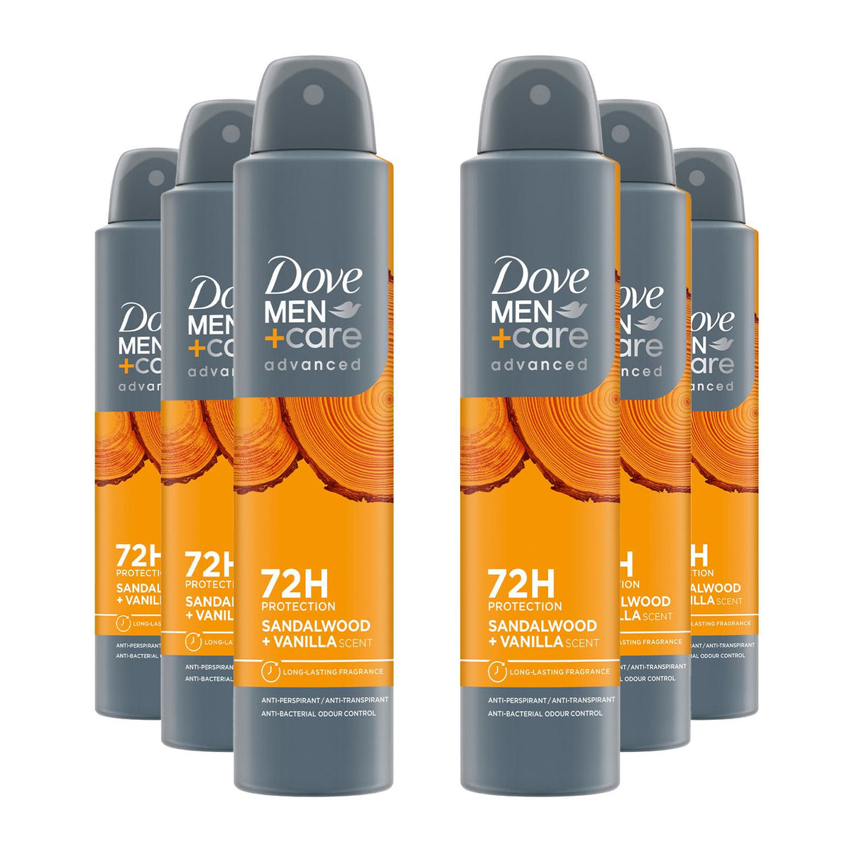 Men+care Advanced Deodorant Spray For 72hrs Sweat Protection 200ml, 6 Pack | Set of 6