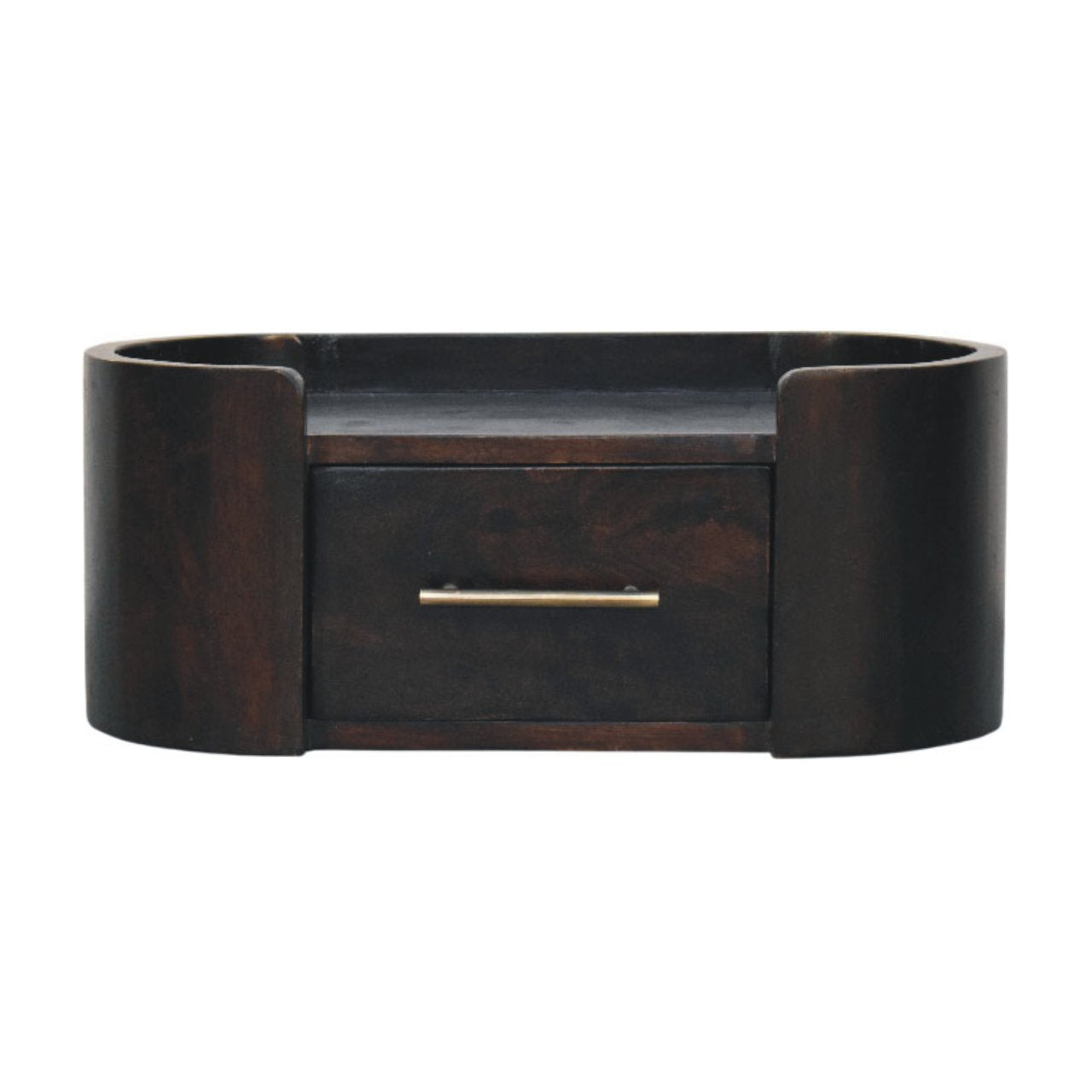 Valencia Wall-mounted Bedside, 1 Drawer, Dark Brown | Brown