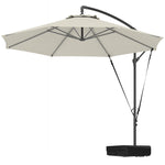 Garden Cantilever Parasol W/ Cover Weighted Base Wind Strap | Cream