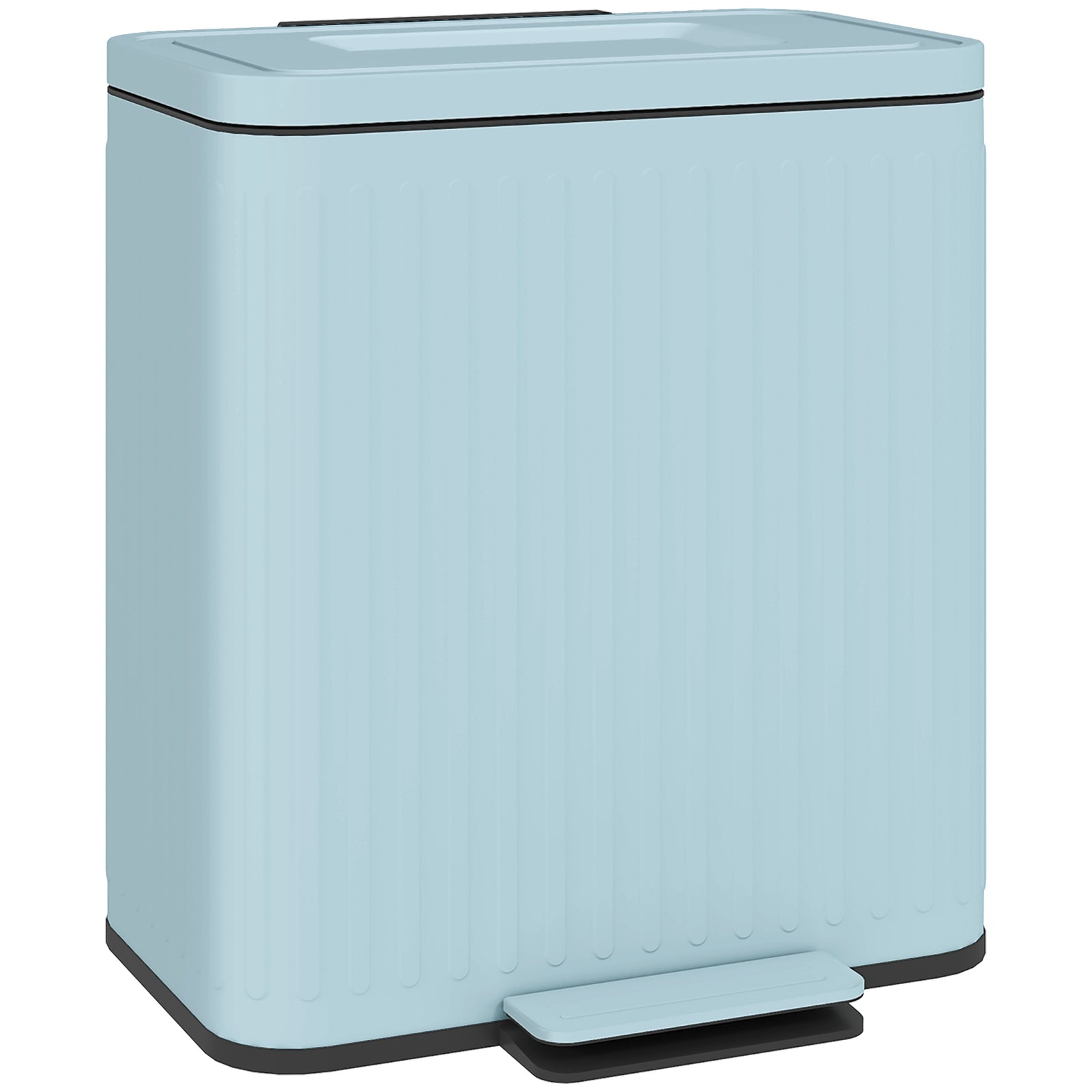 2 X 20l Double Rubbish Pedal Bin, Soft-close Lid