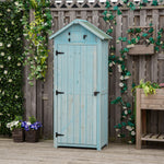 Wooden Garden Storage Shed Tool Storage Box | Blue