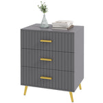 Bedroom Chest Of Drawers 3/4 Drawer Dresser Aluminium Legs | Medium | Dark Gray