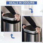 58/48l Sensor Dustbin Touchless Automatic Stainless Steel | Medium | Brown