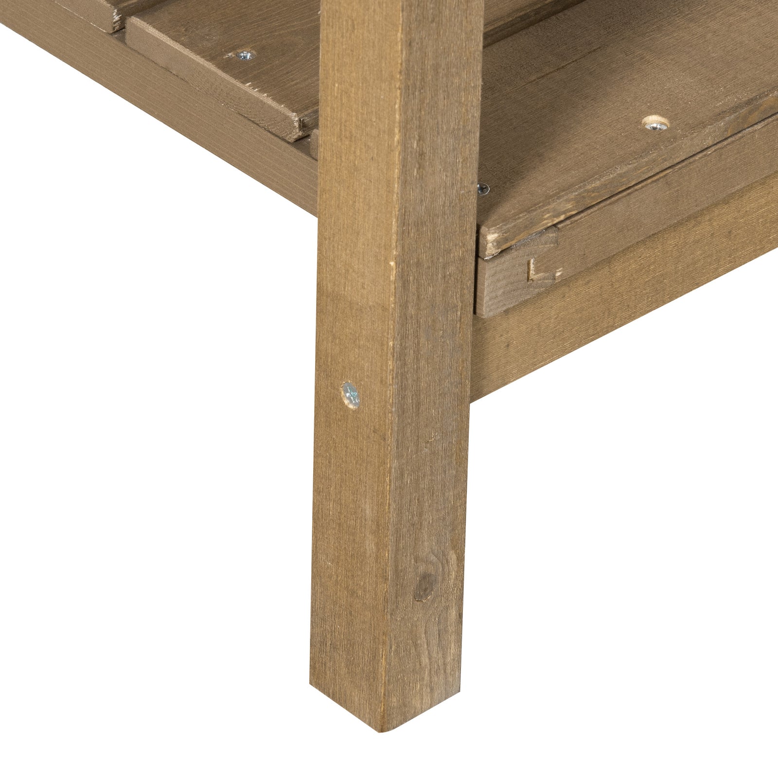 Elevated Wooden Garden Planter Stand With Shelf | Brown